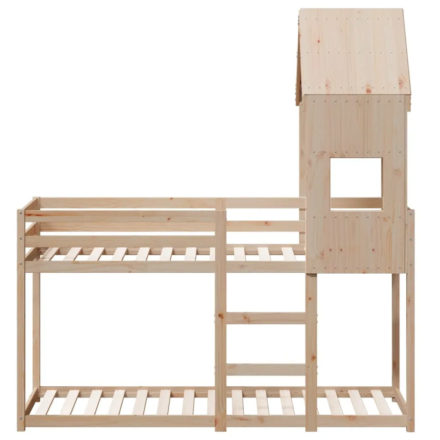 Lit superposé sans matelas 90x190 cm bois de pin massif - 4