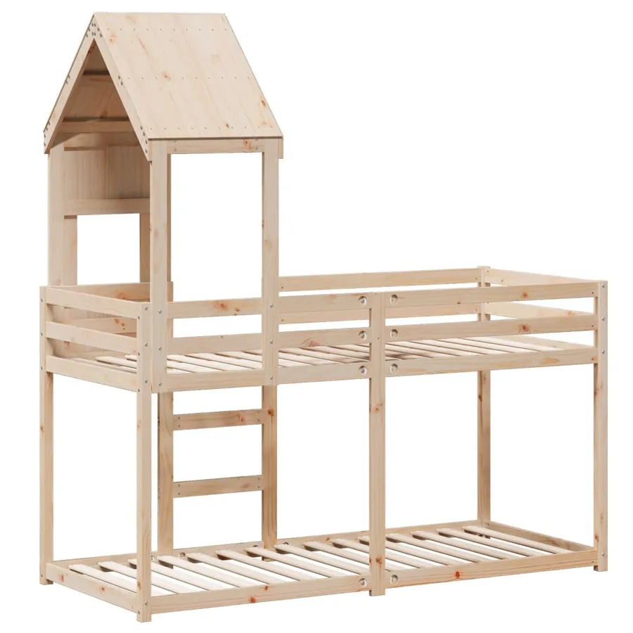 Lit superposé sans matelas 90x190 cm bois de pin massif - 8