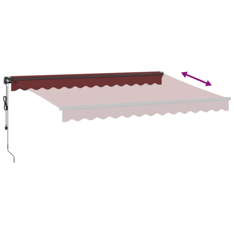 Auvent rétractable automatique avec LED bordeaux 350x250 cm - 6
