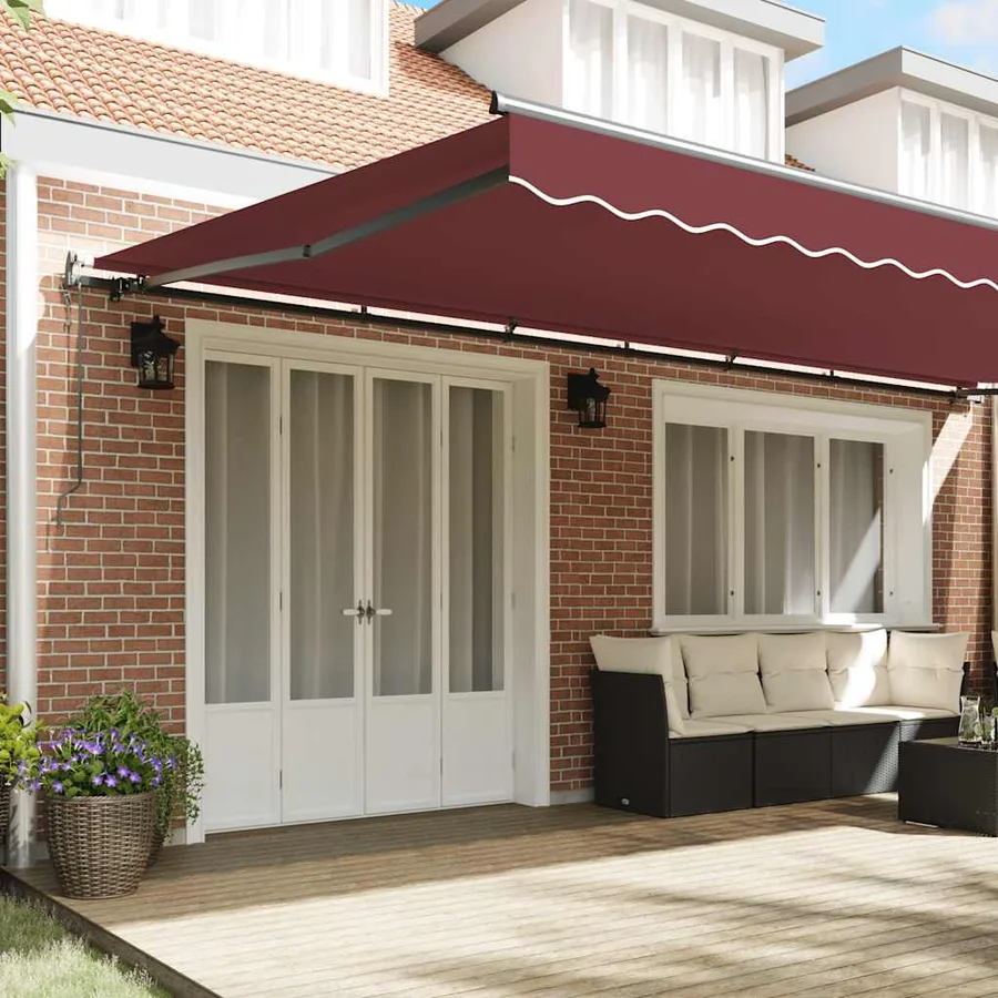 Auvent rétractable automatique bordeaux 600x300 cm - 3