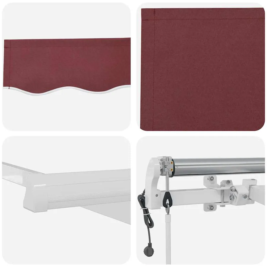 Auvent rétractable automatique bordeaux 600x300 cm - 10