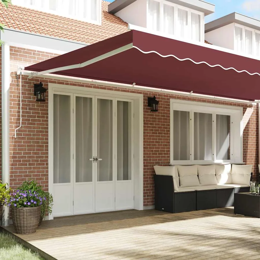 Auvent rétractable automatique bordeaux 600x300 cm - 3