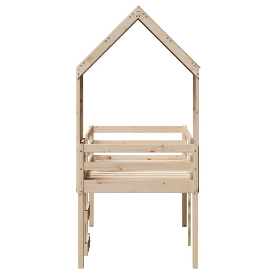 Lit haut sans matelas 90x200 cm bois de pin massif - 7