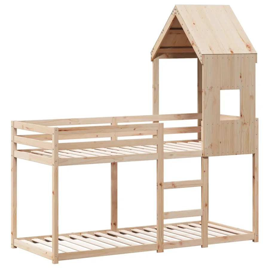 Lit superposé sans matelas 90x200 cm bois de pin massif - 3