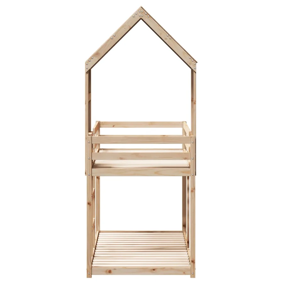 Lit superposé sans matelas 90x200 cm bois de pin massif - 5