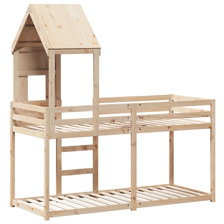 Lit superposé sans matelas 90x200 cm bois de pin massif - 6