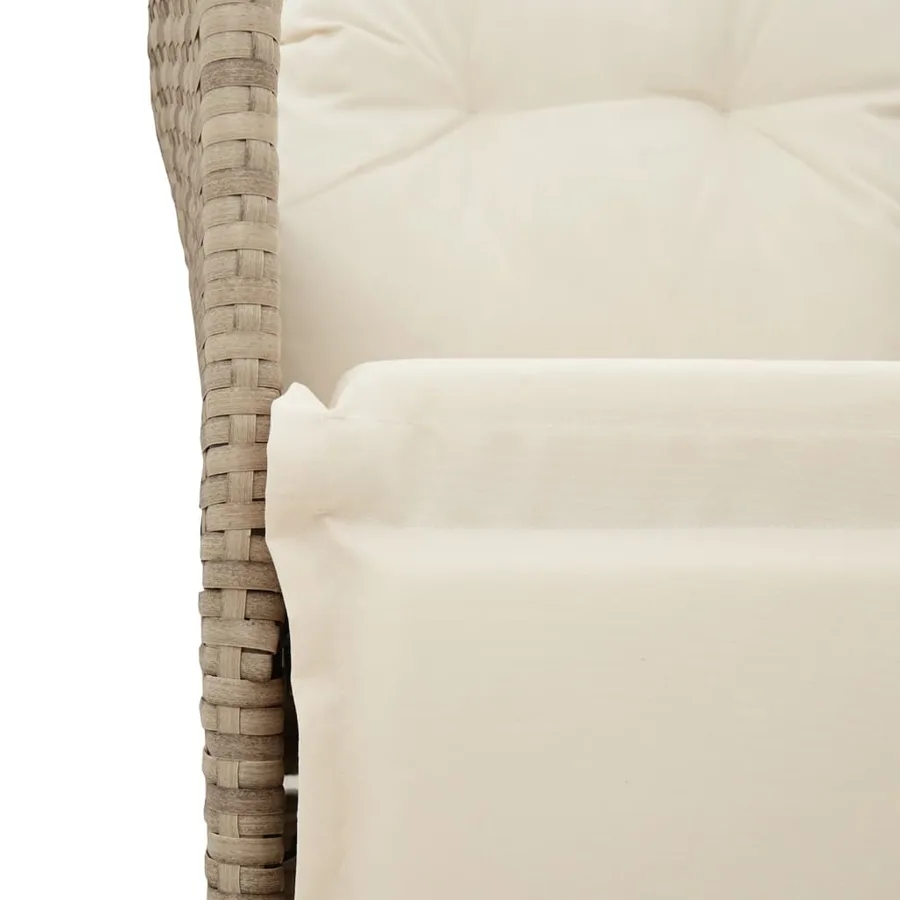 Ensemble de bistro 3 pcs avec coussins beige résine tressée - 7