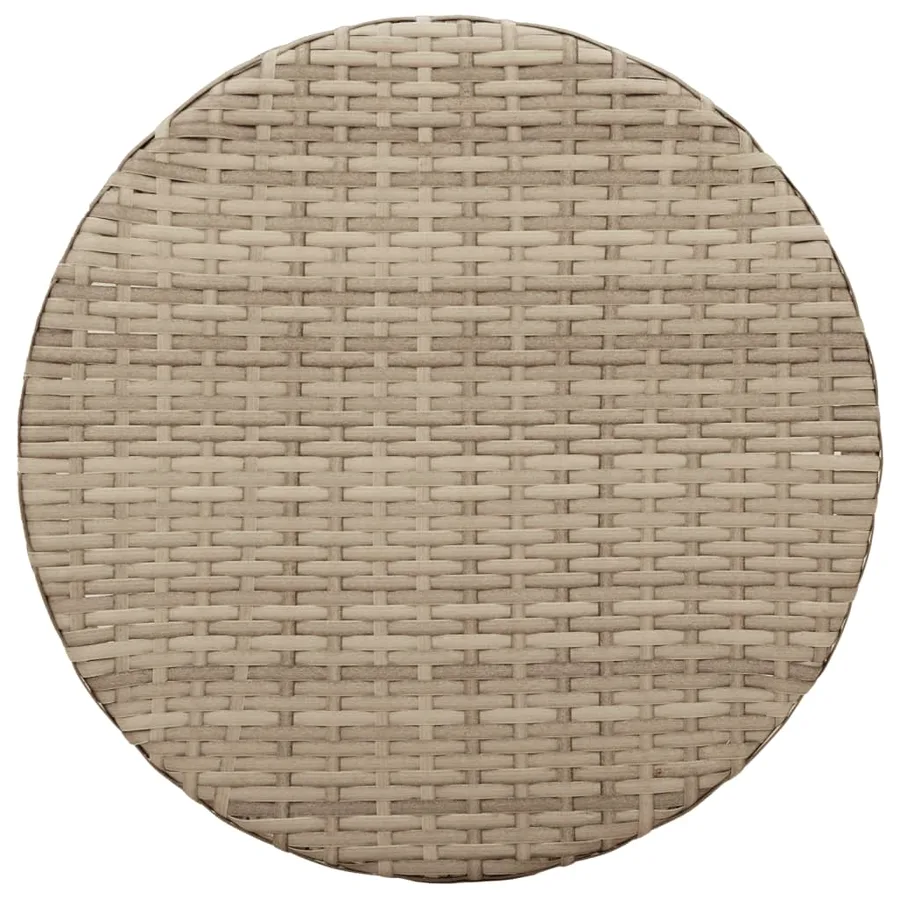 Ensemble de bistro 3 pcs avec coussins beige résine tressée - 9