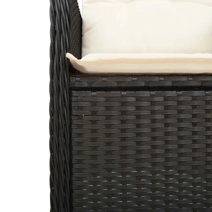 Ensemble de bistro de jardin 5 pcs coussins noir poly rotin - 6