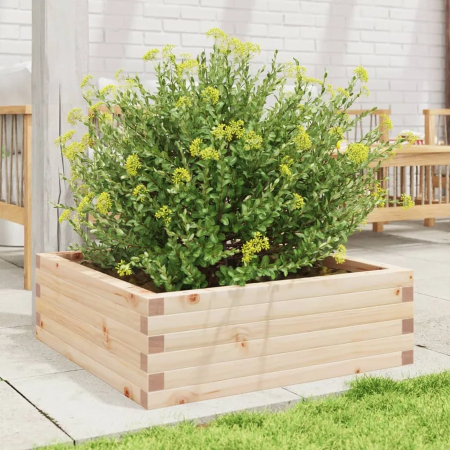 Jardinière 70x70x23 cm bois de pin massif - 3