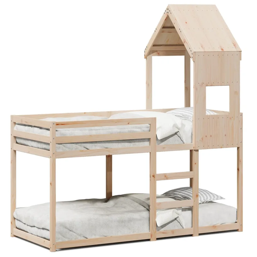 Lit superposé sans matelas 75x190 cm bois de pin massif - 2