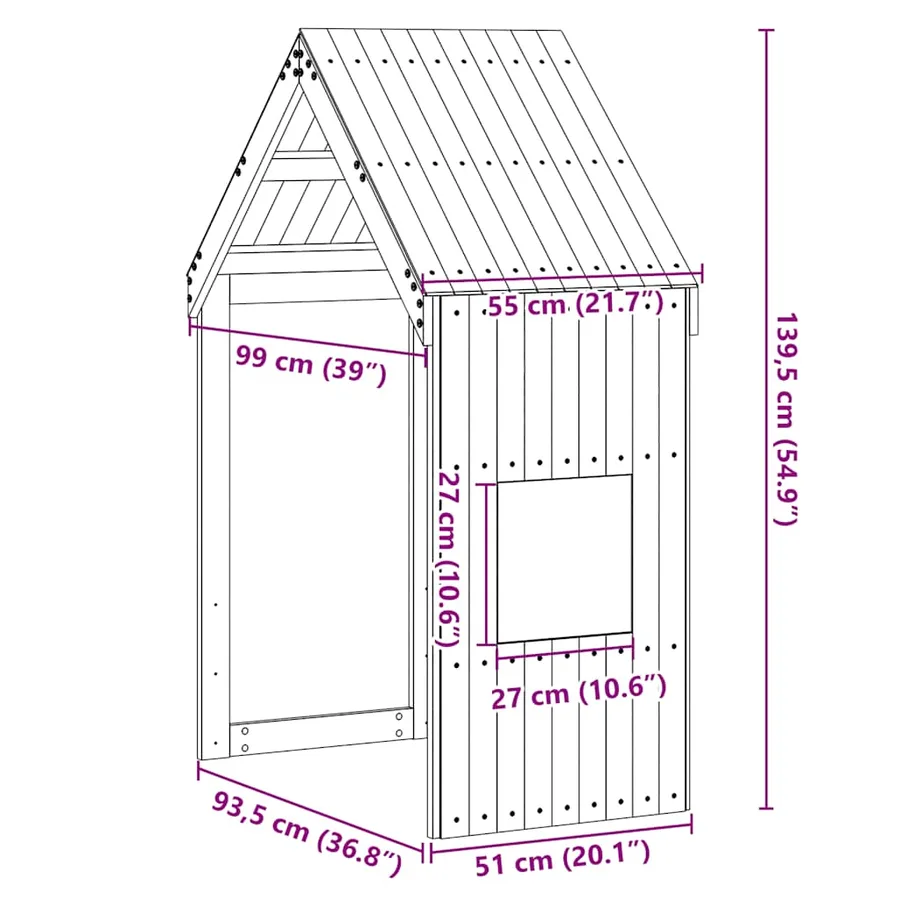 Toit de lit pour enfants blanc 55x99x139,5cm bois de pin massif - 9