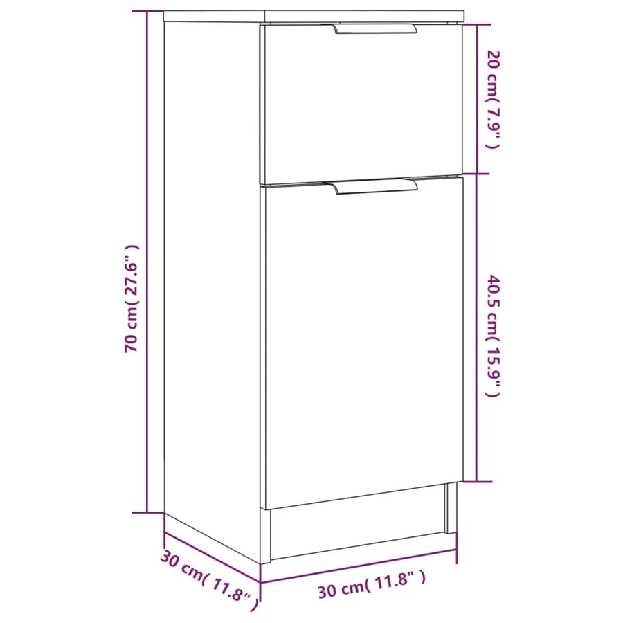 Buffets 2 pcs blanc 30x30x70 cm bois d'ingénierie - 11