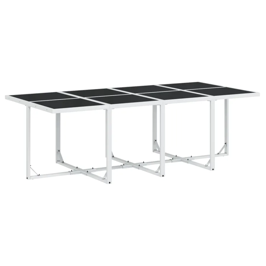 Ensemble à manger de jardin avec coussins 13pcs blanc textilène - 3