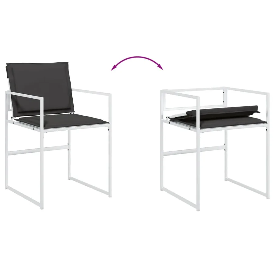 Ensemble à manger de jardin avec coussins 13pcs blanc textilène - 5