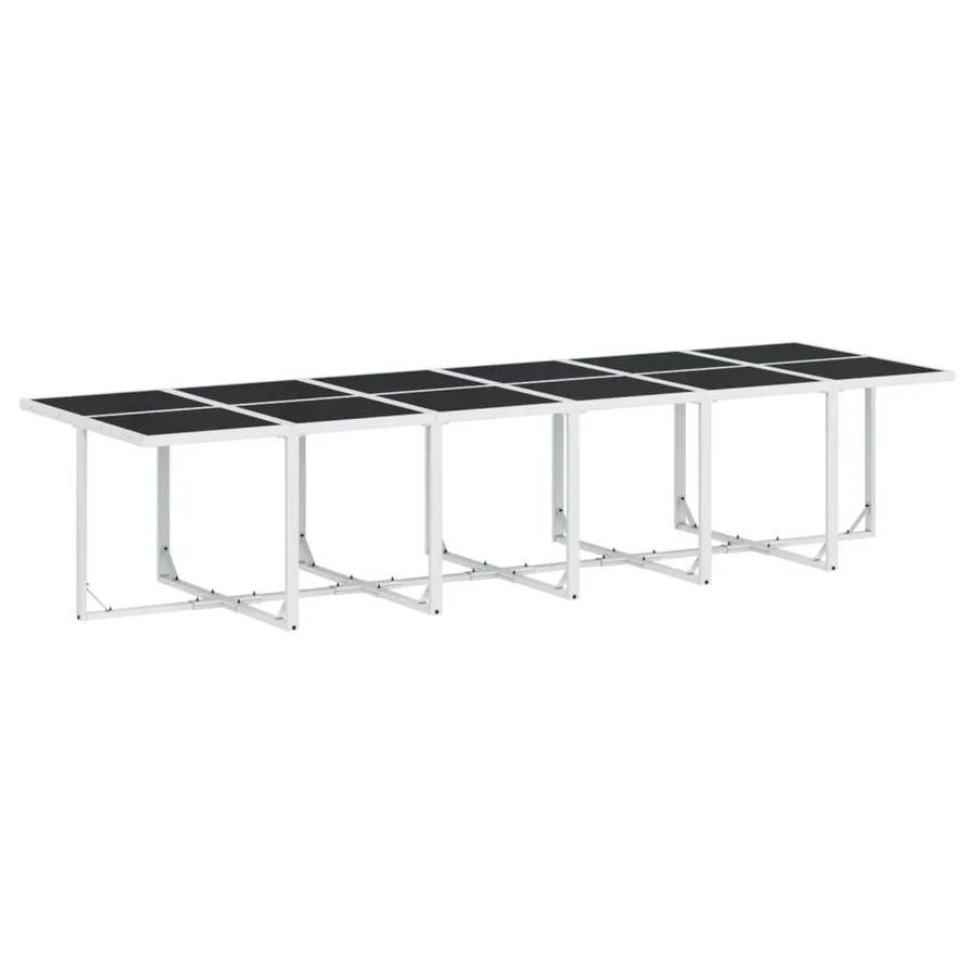 Ensemble à manger de jardin avec coussins 17pcs blanc textilène - 3