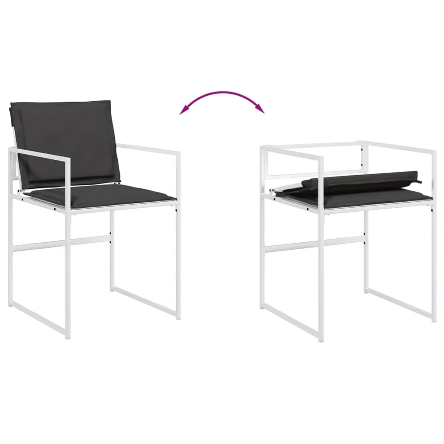 Ensemble à manger de jardin avec coussins 17pcs blanc textilène - 5