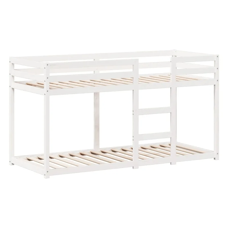 Lit superposé sans matelas blanc 80x200 cm bois de pin massif - 7
