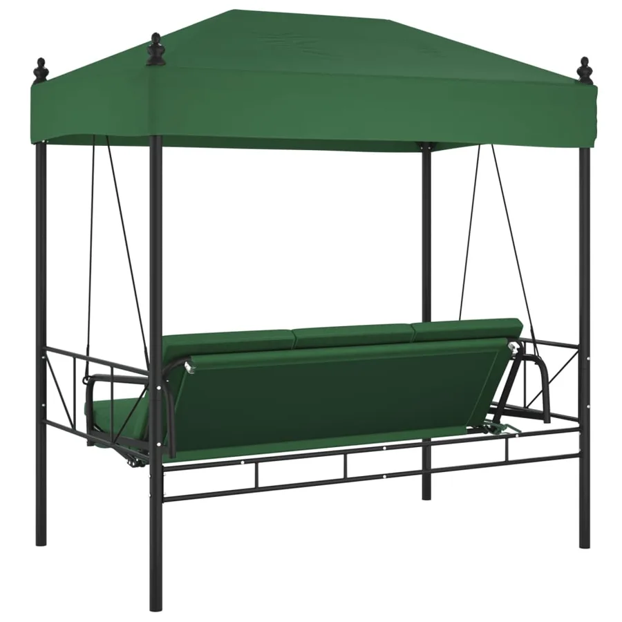 Balancelle de jardin avec auvent vert acier - 7