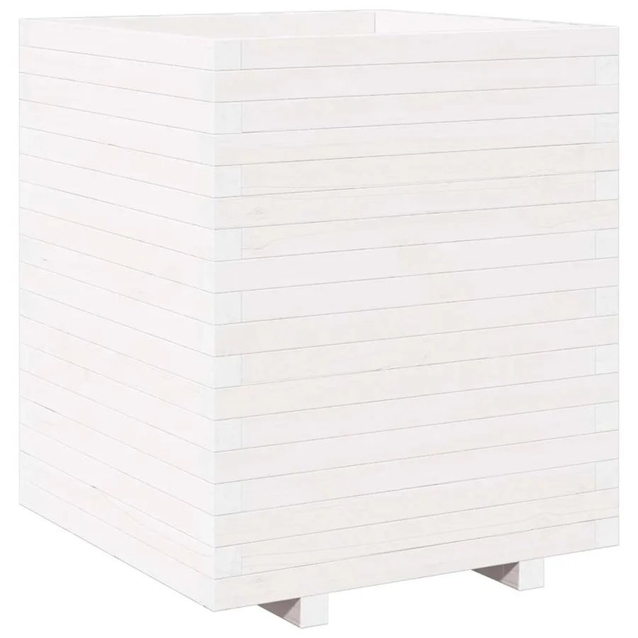 Jardinière blanc 60x60x72,5 cm bois de pin massif - 2