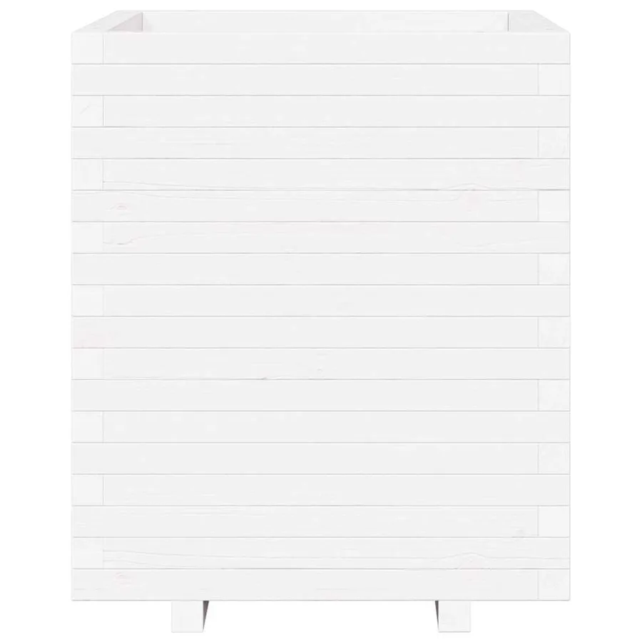 Jardinière blanc 60x60x72,5 cm bois de pin massif - 5