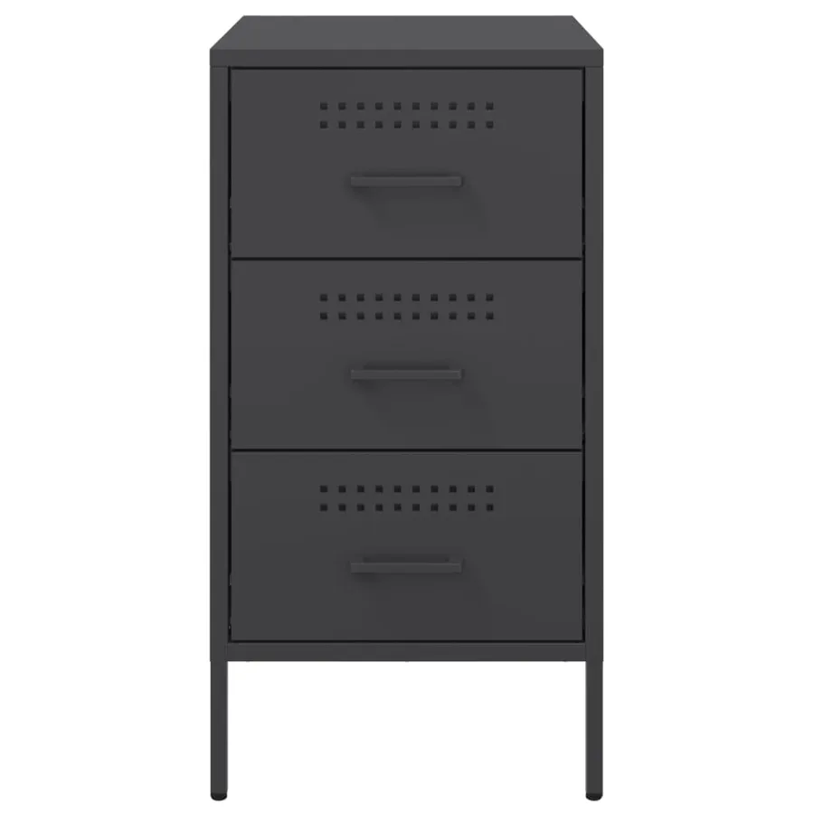 Tables de chevet 2 pcs noir 36x39x68 cm acier - 6