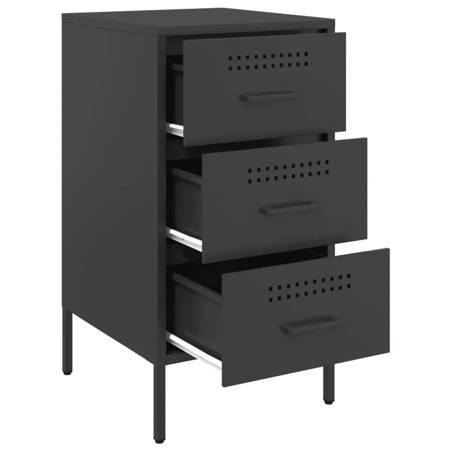 Tables de chevet 2 pcs noir 36x39x68 cm acier - 9