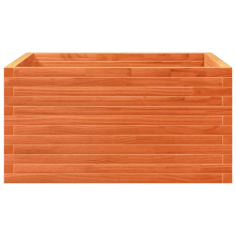 Jardinière cire marron 90x90x46 cm bois de pin massif - 5