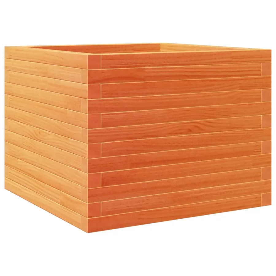 Jardinière cire marron 60x60x46 cm bois de pin massif - 2