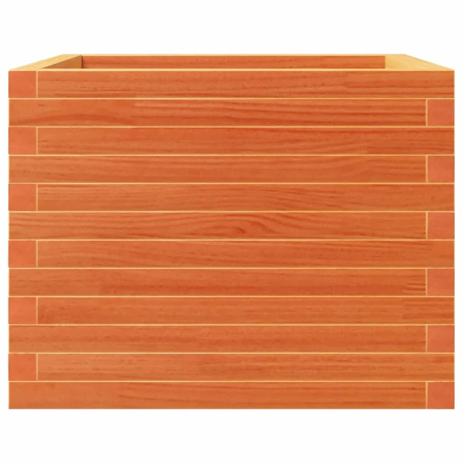 Jardinière cire marron 60x60x46 cm bois de pin massif - 6