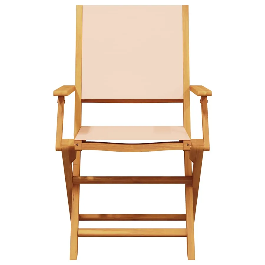 Ensemble de bistro 3 pcs beige tissu et bois massif - 6