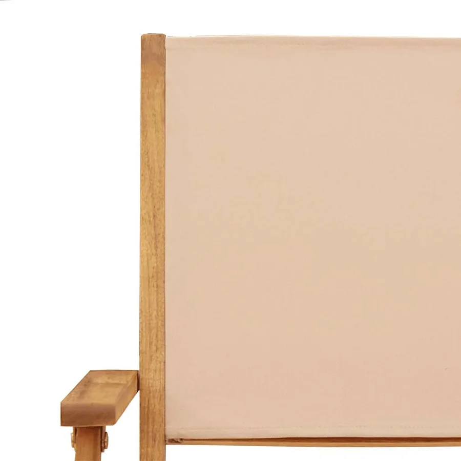 Ensemble de bistro 3 pcs beige tissu et bois massif - 9