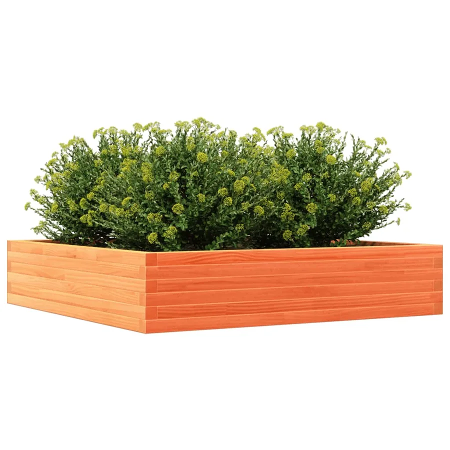 Jardinière cire marron 110x110x23 cm bois de pin massif - 4