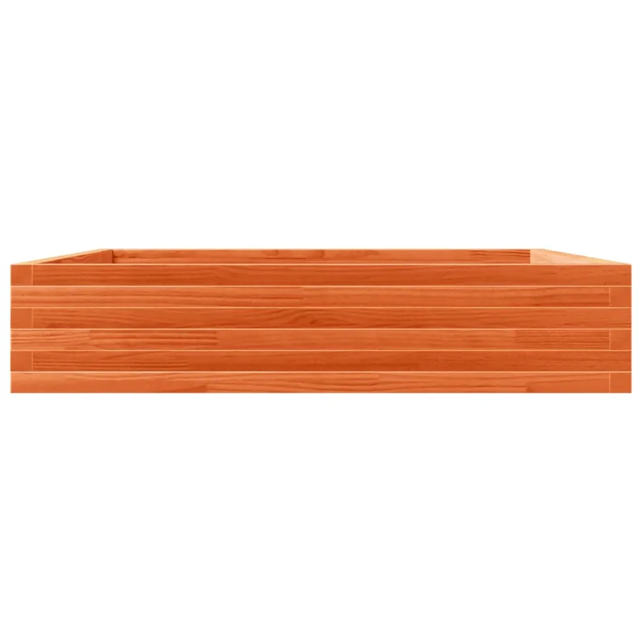 Jardinière cire marron 110x110x23 cm bois de pin massif - 5