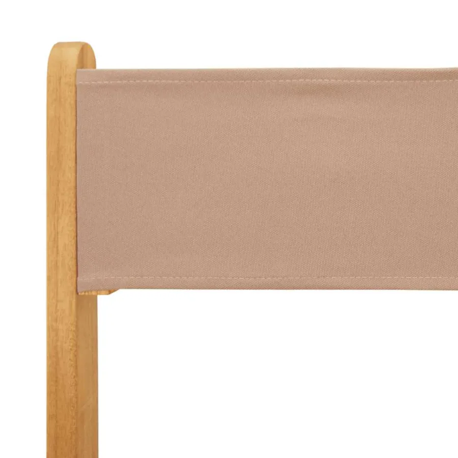 Ensemble de bistro 3 pcs taupe tissu et bois massif - 10