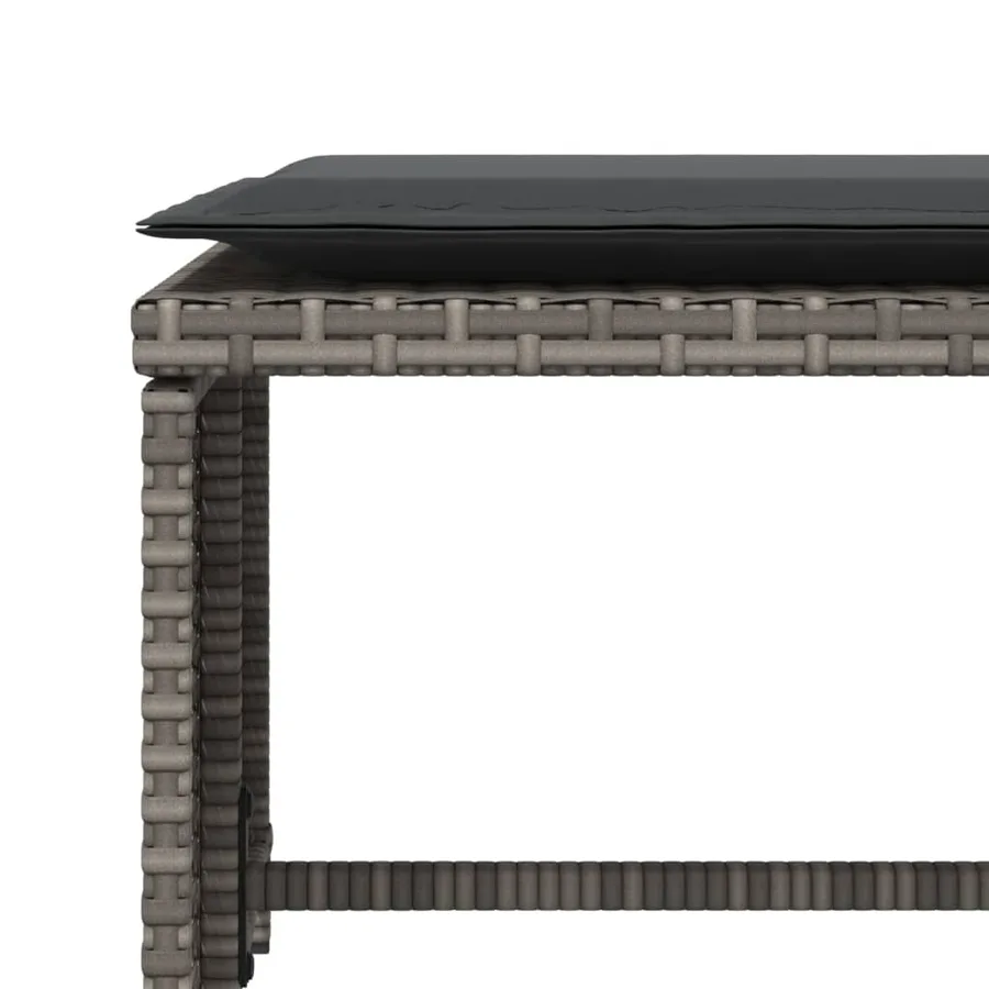 Chaise de jardin avec tabouret gris résine tressée - 10