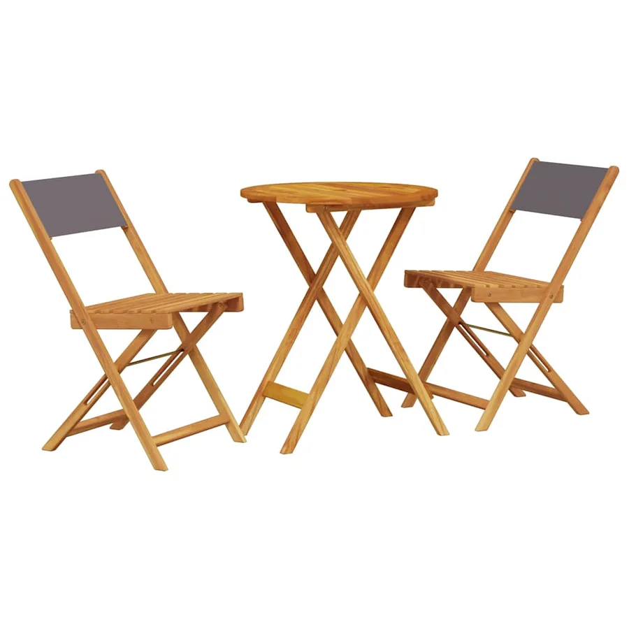 Ensemble de bistro 3 pcs anthracite tissu et bois massif - 2