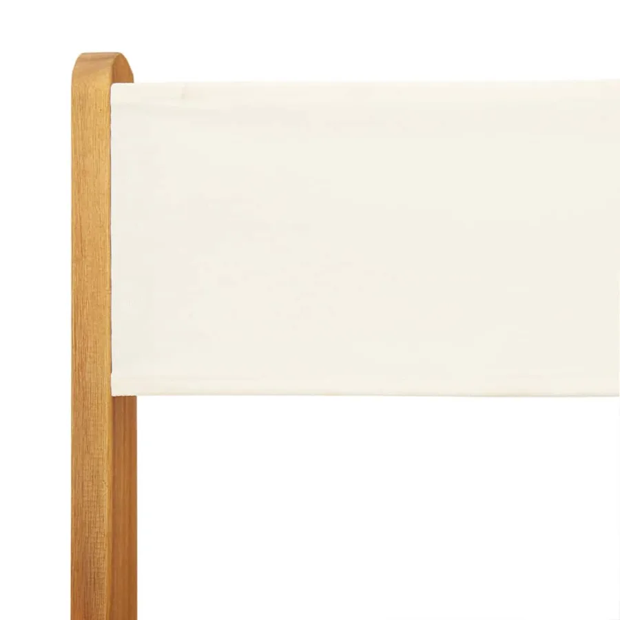 Ensemble de bistro 3 pcs blanc crème tissu et bois massif - 10