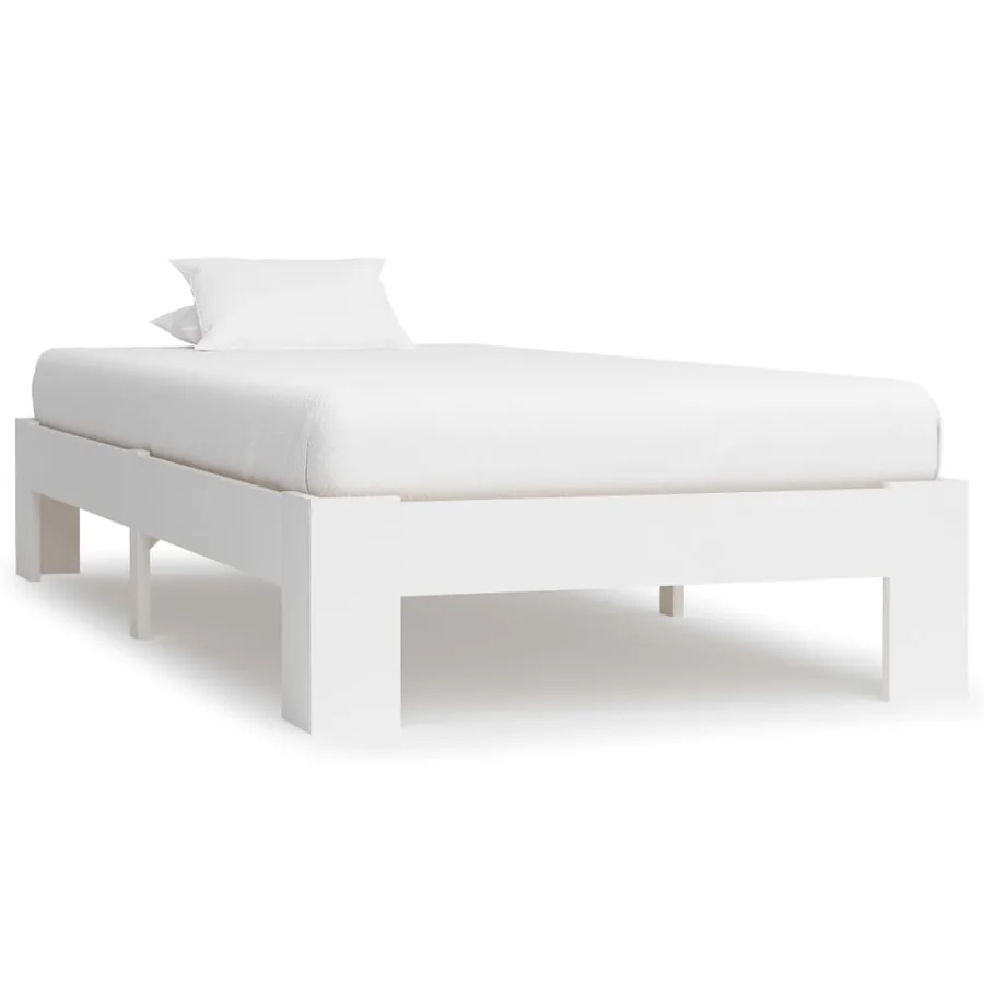 Cadre de lit sans matelas blanc bois de pin massif 90x200 cm
