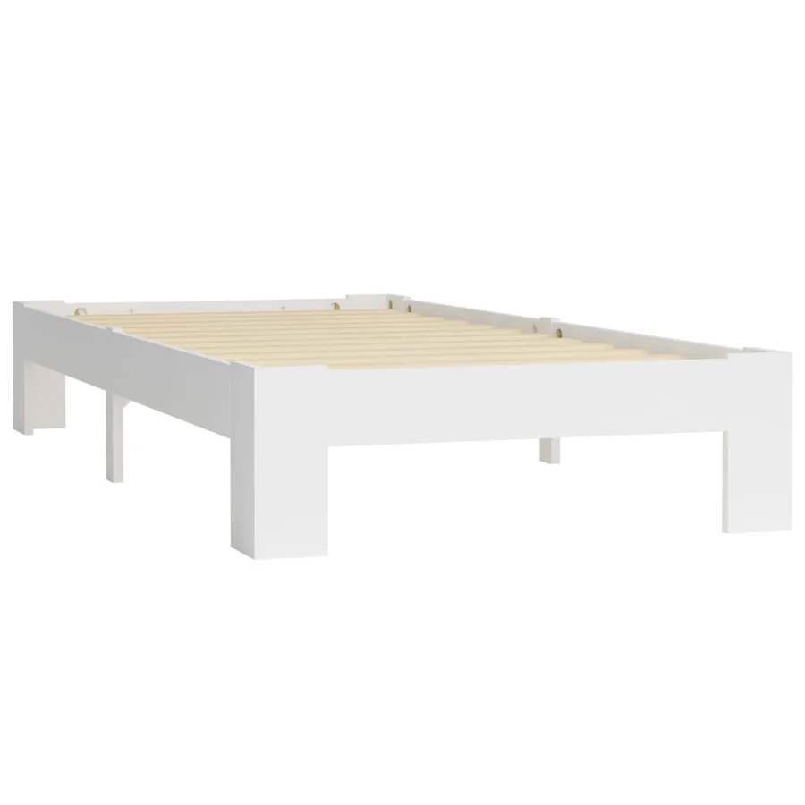 Cadre de lit sans matelas blanc bois de pin massif 90x200 cm - 2