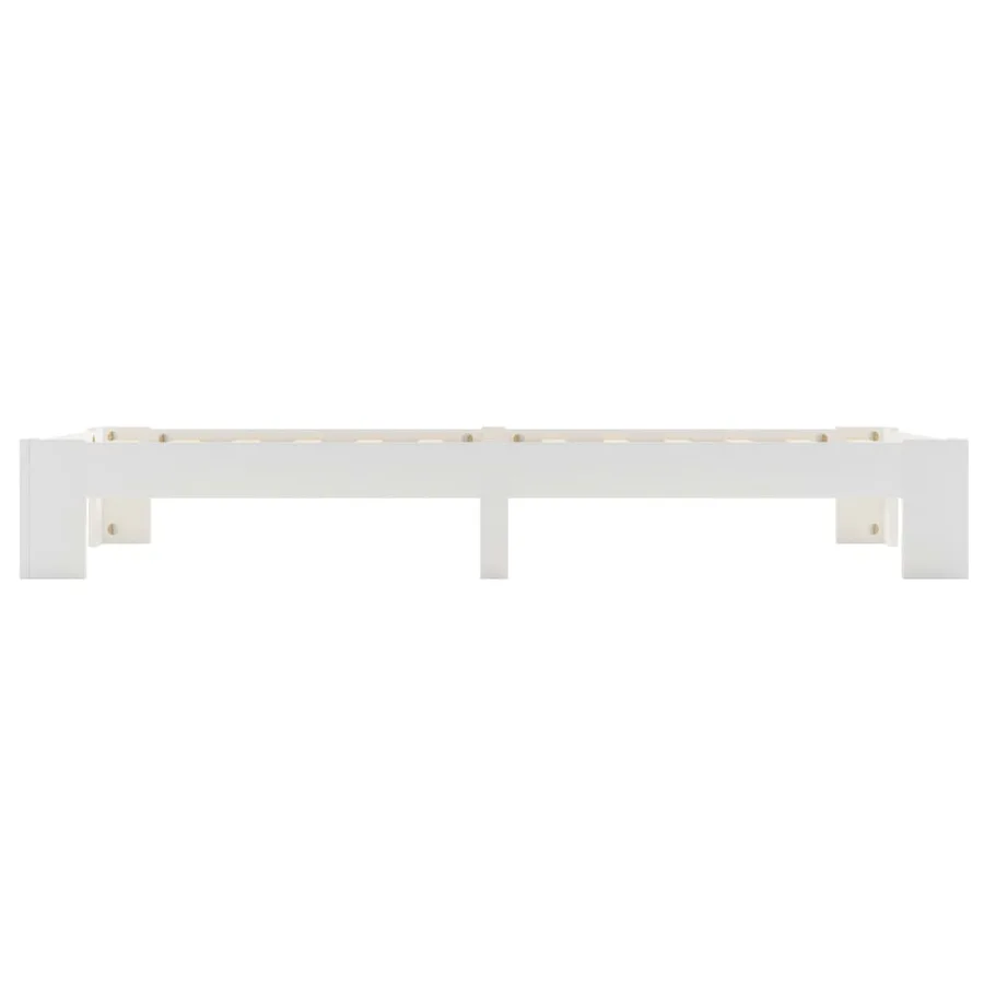 Cadre de lit sans matelas blanc bois de pin massif 90x200 cm - 3
