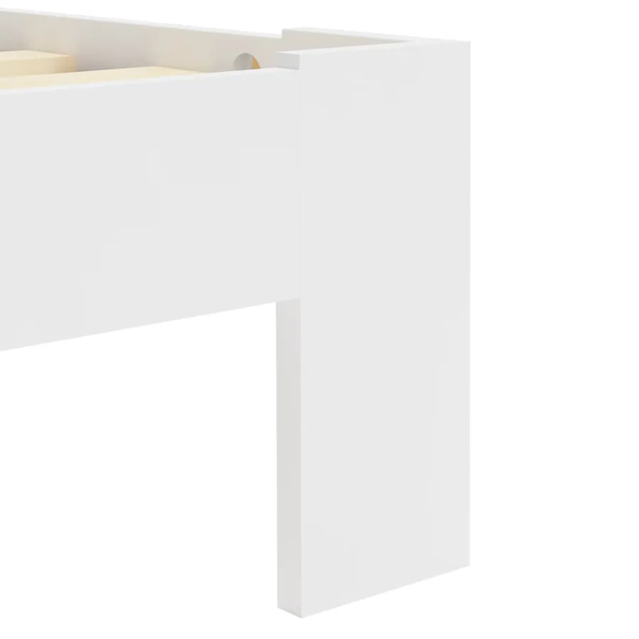 Cadre de lit sans matelas blanc bois de pin massif 90x200 cm - 5