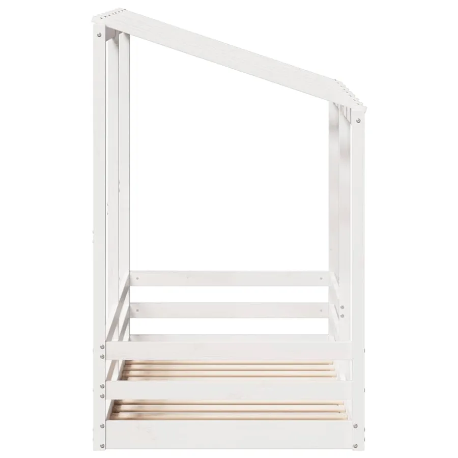 Lit pour enfants sans matelas blanc 70x140cm bois de pin massif - 5