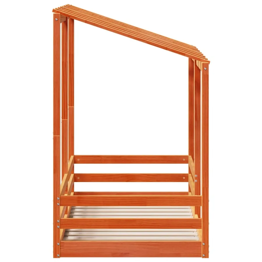Lit pour enfants sans matelas cire marron 80x160 cm pin massif - 5