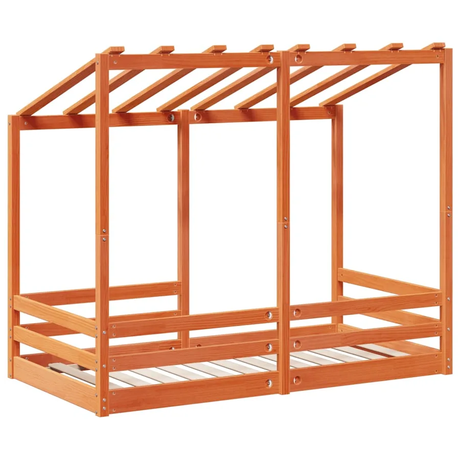 Lit pour enfants sans matelas cire marron 80x160 cm pin massif - 6