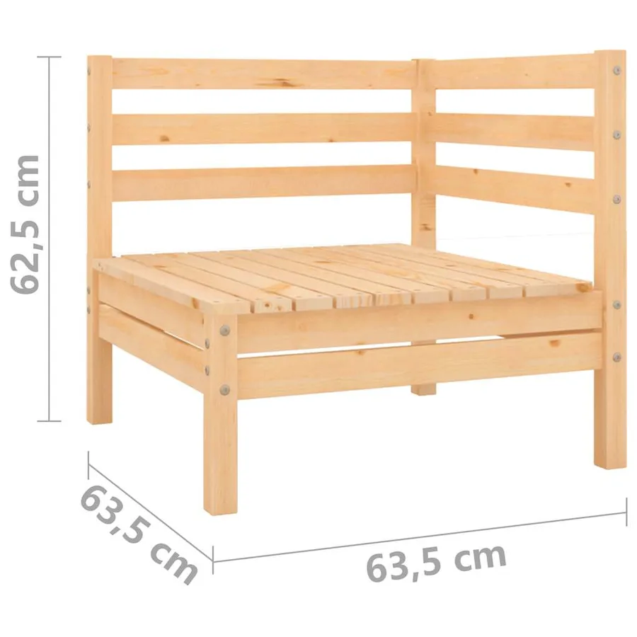 Salon de jardin 3 pcs Bois de pin massif - 15