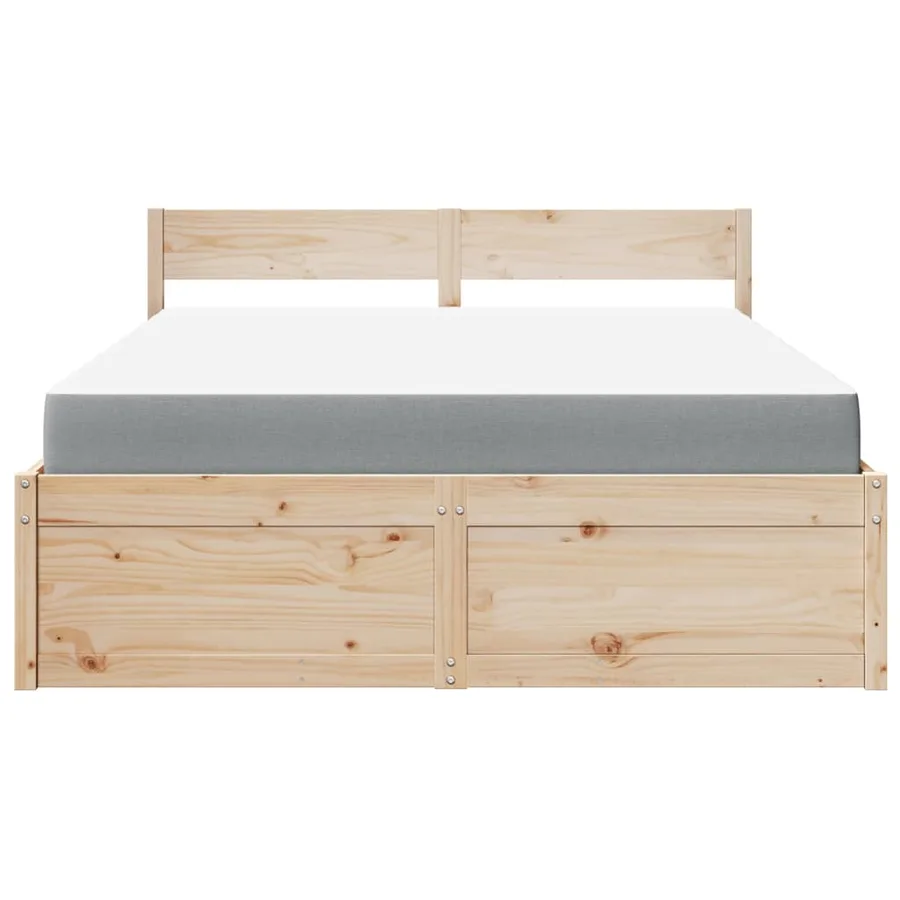 Lit avec tiroirs et matelas 160x200 cm bois de pin massif - 4