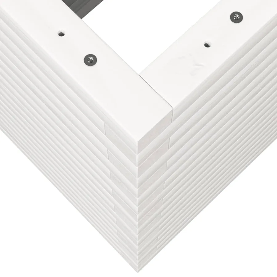 Jardinière blanc 70x40x68,5 cm bois de pin massif - 8