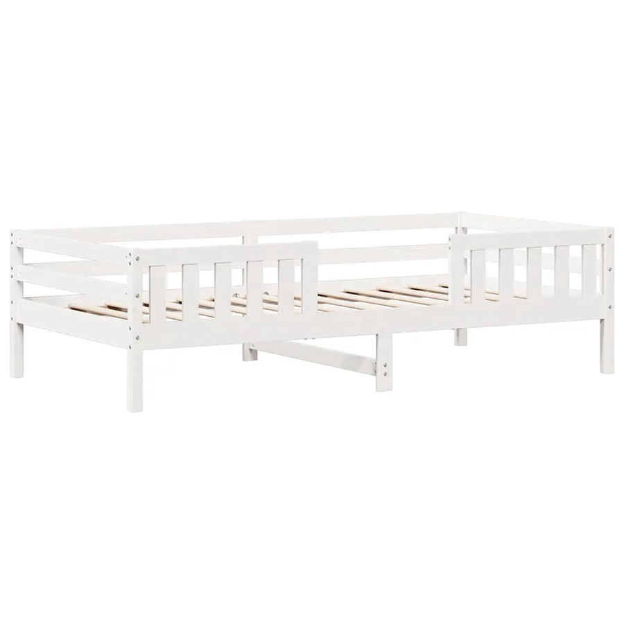 Cadre de lit sans matelas blanc 90x200 cm bois de pin massif - 3