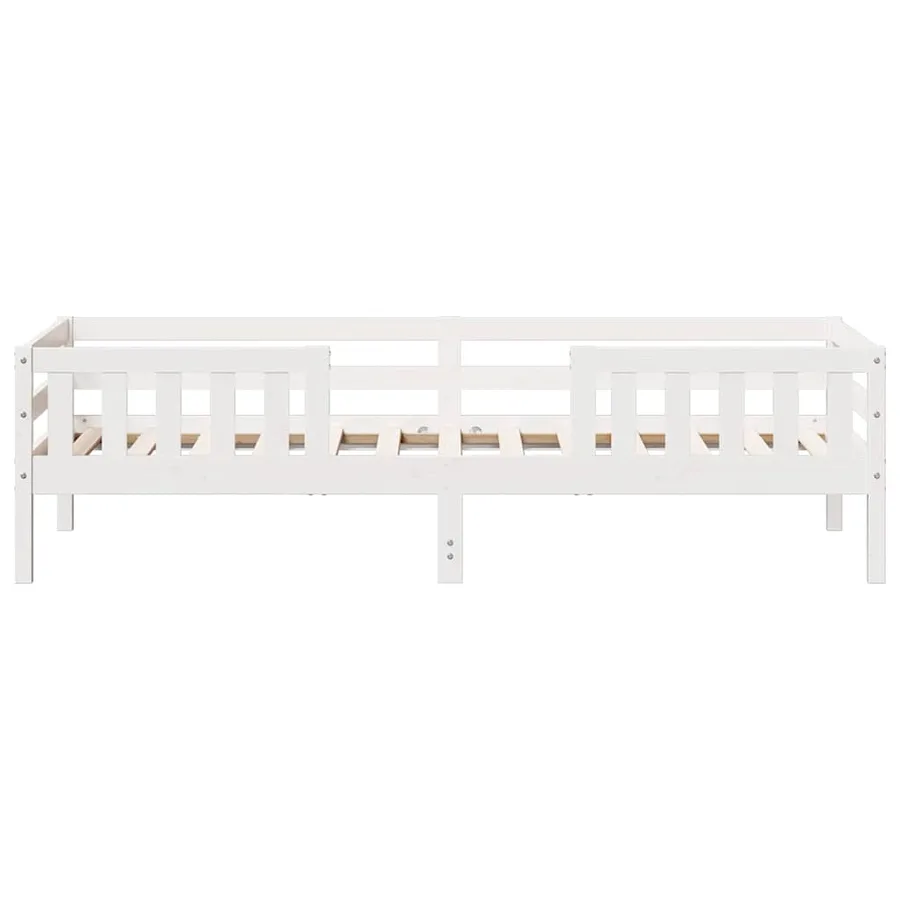Cadre de lit sans matelas blanc 90x200 cm bois de pin massif - 4